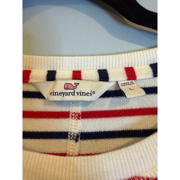 Vineyard Vines Striped Long Sleeve Top – Red, Navy & White – Size L - Picture 3 of 4